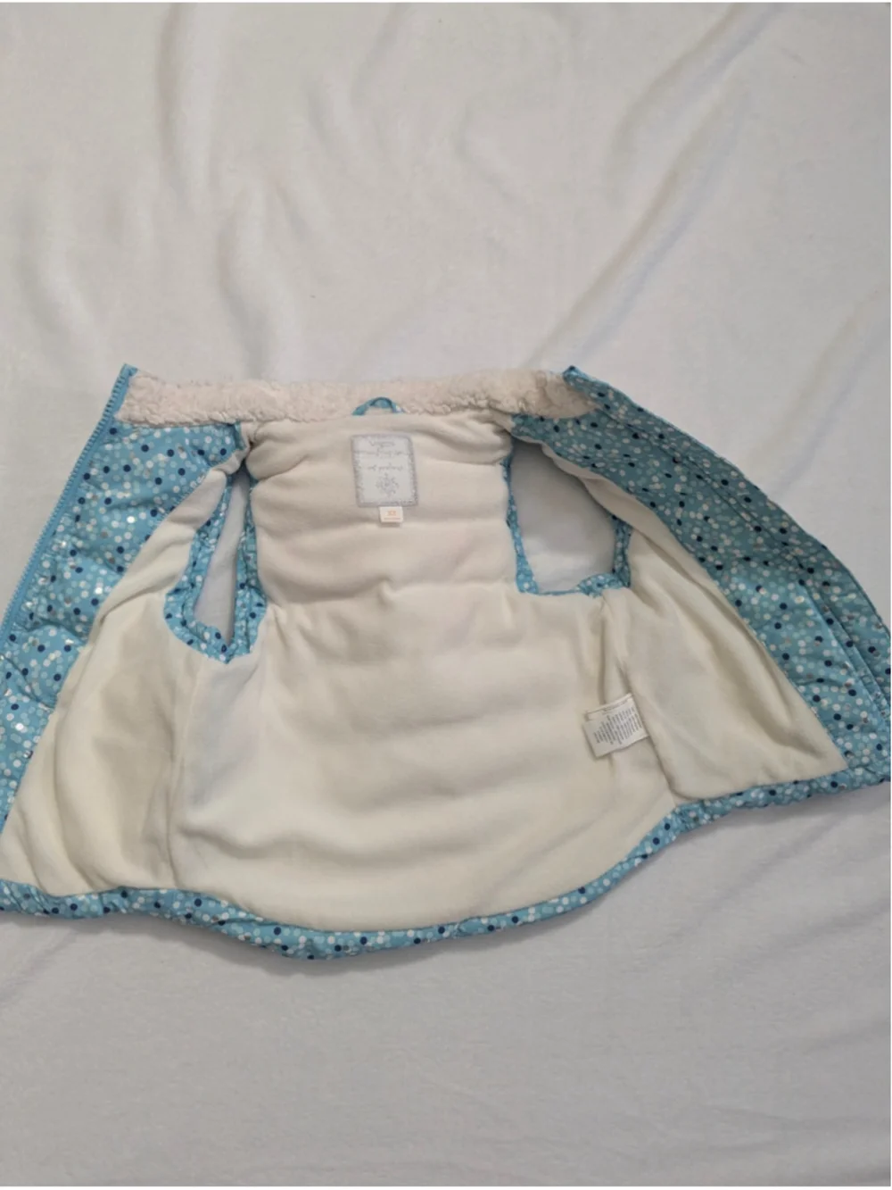 Gymboree Polka Dot Puffer Vest Blue White Size XS